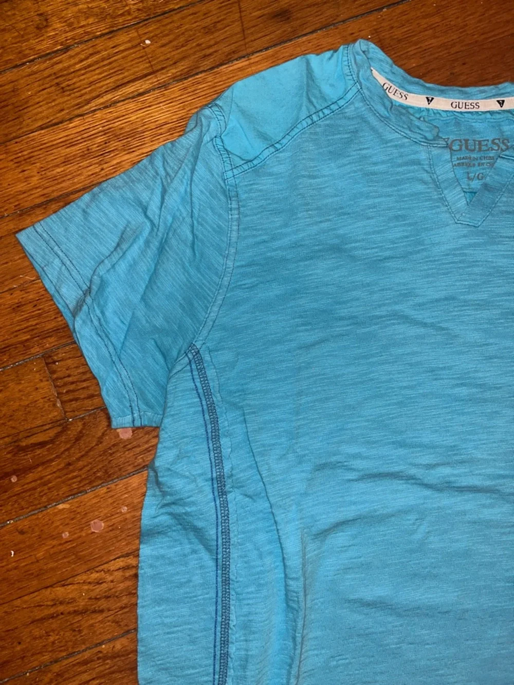 ⭐️🏳️‍🌈 Guess Men's Teal Johnny Collar Short Sleeve Tee - Picture 3 of 9
